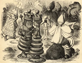 O Rei e a Rainha Vermelhos. Ilustração de Sir John Tenniel