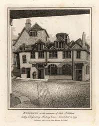 Edifício na entrada da Pequena Santa Helena, ultimamente uma Casa de Reunião Dissonante, demolido em 1799