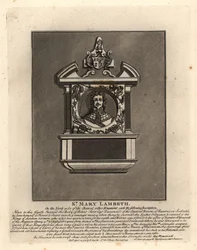 Efígie de Robert Scott, oficial do exército sueco e dinamarquês e inventor militar, morreu em 1631, St Mary Lambeth