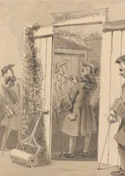 O Hogarth estar fora do seu tempo arrasta a figura do seu companheiro na porta de um certo lugar, para a grande admiração de todos os seus amigos