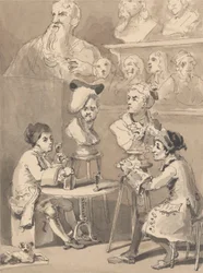 Hogarth sentado ao Roubiliac para o seu busto