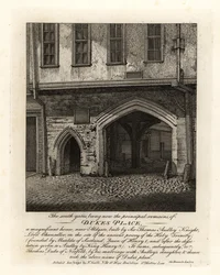 As ruínas das Portas Sul de Dukes Place, construídas por Sir Thomas Audley (1488-1544) perto de Aldgate