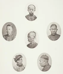 Menino cantonês; comerciante cantonês; Cabeça Masculina Mongol; Uma Cabeça Venerável; Um Trabalhador; Cabeça masculina da Mongólia