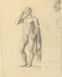 Figura masculina nua (clássica) mostrando o lado esquerdo (?)