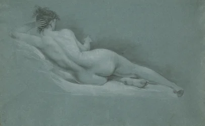 Nu reclinado, vista traseira