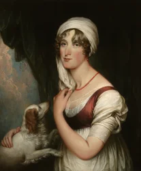 Sarah Trumbull com um spaniel