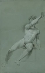 Esboço de um estudo de vida nu masculino