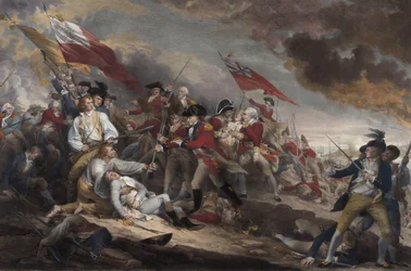 A morte do general Warren na batalha de Bunker Hill, 17 de junho de 1775, pub. 1786
