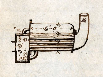 Detalhe de &39;Rocket&39;, vista lateral, do caderno de Rastrick, 1829