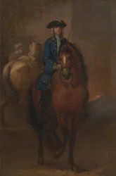 Um Jovem Cavaleiro a Montar um Cavalo Escocês
