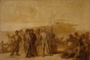 O desembarque de Colombo, c. 1840.