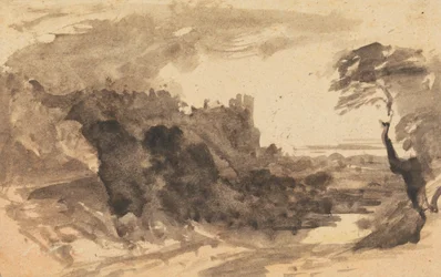 Paisagem Somática com um Castelo e uma Árvore à Direita