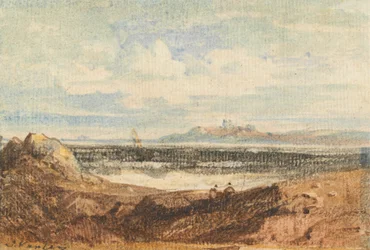 Vista de Rugged Coastline, Bamburgh, Northumberland