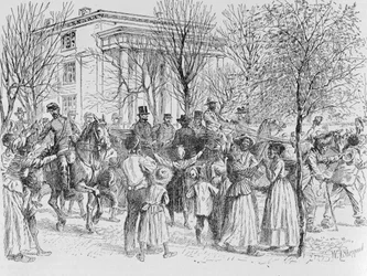 Parte central de Taunton, Massachusetts, de "Historical Collections of Massachusetts", de John Warner Barber, gravada por SE Brown, 1839