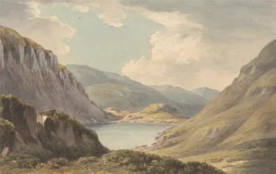 Llyn Geirionedd não muito longe de Trefriew, no Rio Conway, Carnarvonshire