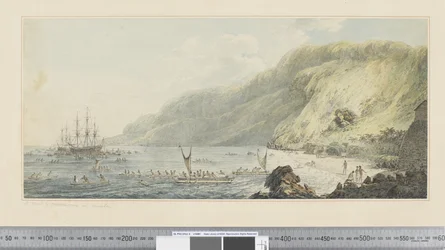 F.39 Uma Vista de Karakakooa, em Owyhee, c.1783-84 (aquarela)