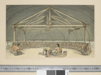 F.7 Poulaho, Rei das Ilhas Amigas, bebendo Kava, c.1773-84 (aguarela)