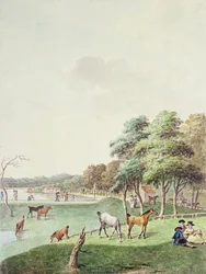 O East End da Serpentina, e uma visão distante da Casa de Banho, 1794