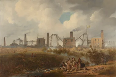 Uma Vista de Murton Colliery perto de Seaham, Condado de Durham