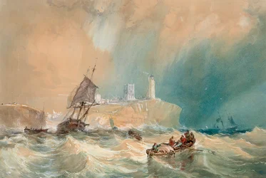 Uma quadrilha de comércio acabando em Tynemouth