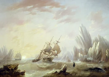 Pesca à baleia num mar polar