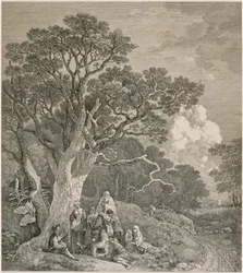 Ciganos em uma floresta, depois de Thomas Gainsborough, c1740-1780.