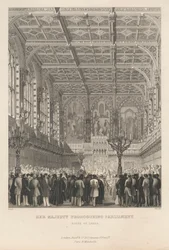 Sua Majestade Prorogaing Parliament - Câmara dos Lordes
