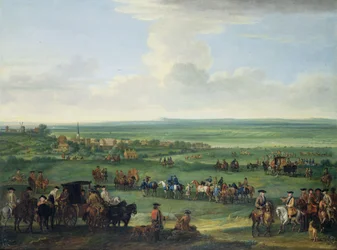 George I (1660-1727) em Newmarket, 4 ou 5 de outubro de 1717, c.1717 (óleo sobre tela)