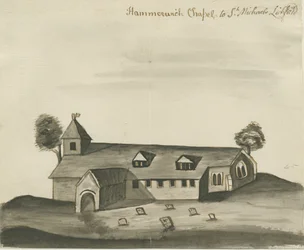 Igreja de Hammerwich: desenho em sépia, nd [c 1780]