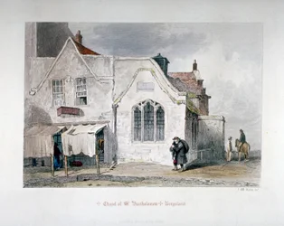 Vista da Capela de São Bartolomeu, Kingsland Road, Hackney, Londres, 1851