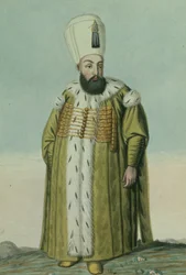 Amurath (Murad) III (1546-95) Sultão de 1574 a 1595, da série «Uma série de retratos dos imperadores da Turquia»
