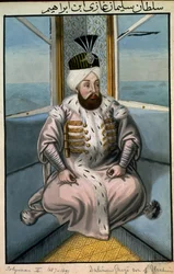 Solyman II (1642-91) Sultão de 1687 a 1691, da série «Uma série de retratos dos imperadores da Turquia»