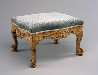 Banqueta, c.1757 (lima, dourado e estofamento)
