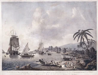 Uma vista da baía de Matavai, Tahiti, 1787