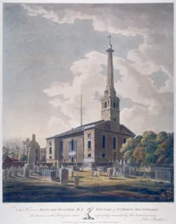 Vista da Igreja de St John Horsleydown, Bermondsey, Londres, 1799.