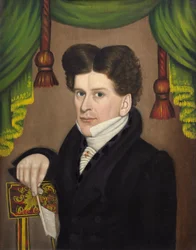 Homem com uma caneta, c.1827-30 (óleo sobre painel)