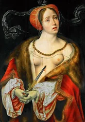 Arte Neerlandesa Primitiva : Lucrece - Lucretia par Cleve, Joos van (ca. 1485-1540), ca. 1521-1525. Óleo sobre madeira, 75,7x53,9. Museu de História da Arte, Vienne