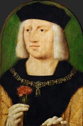 Arte Neerlandesa Primitiva : Retrato do Imperador Maximiliano I (1459-1519) par Cleve, Joos van (ca. 1485-1540), c.1508. Óleo sobre madeira, 28,5x22,3. Museu de História de Arte, Vienne