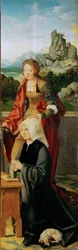 Early Netherlandish Art : com Donor (Altar alado, painel direito) par Cleve, Joos van (ca. 1485-1540), ca. 1530. Óleo sobre madeira, 94,5x30. Museu de História da Arte, Vienne