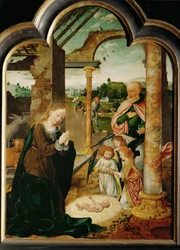 O Nascimento de Cristo (pintura sobre madeira de carvalho)