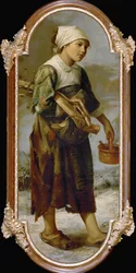 Rapariga pedinte (pintura sobre tela)