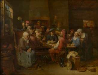 Flemish Tavern (óleo sobre painel)