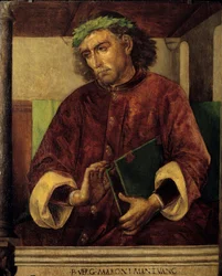 Retrato de Virgílio (Virgilio, 70-19 a.C.), poeta e escritor romano. Pintura de Justus van Gent (1435-1480), escola flamenga