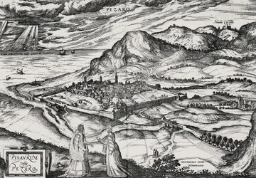 Cidade de Pesaro, gravura de Joris Hoefnagel (1542-1601)