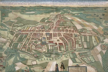 Mapa de Roma, de &39;Mundo&39; pela Braun (1541-1622) e Franz Hogenbergh (1535-1590) 1597
