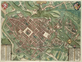 Mapa de WRATISLAVA Bresslaw, de &39;Civitates Orbis Terrarum&39; por Georg Braun (1541-1622) e Frans Hogenberg (1535-90) c.1572-1617