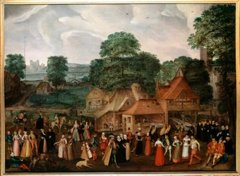 Festa de casamento em Berdmondsey Pintura por Georges Hoefnagel (1542-1601) (ec.engl.) 1600 Coleção privada
