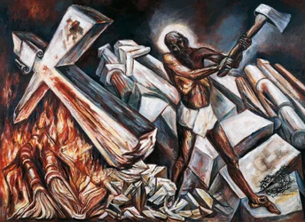 Cristo destrói a sua cruz