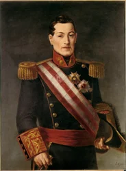 Retrato de Ildefonso Diez de Rivera, Conde de Almodovar (1777-1846), militar e político espanhol. Pintura de Jose Maria GALVAN Y CANDELA (1837-1899) século XIX