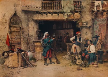 Na sala da guarda, c1904, 1938